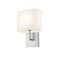Z-Lite Saxon 1 Light Wall Sconce, Brushed Nickel & White 815-1S-BN - alternate 1